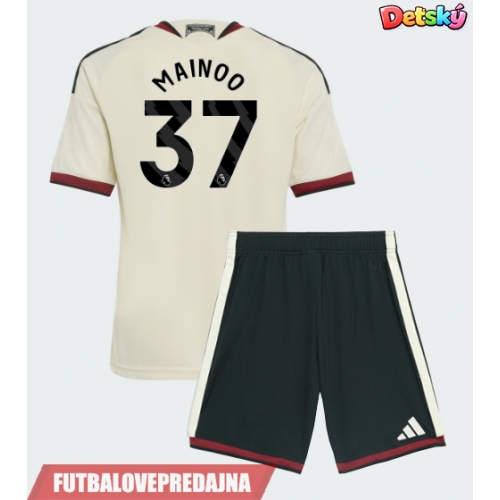Lacne Dětský Futbalové dres Manchester United Kobbie Mainoo #37 2026-27 Krátky Rukáv - Tretina (+ trenírky)